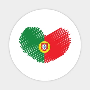 Portugal Flag Heart Design Magnet